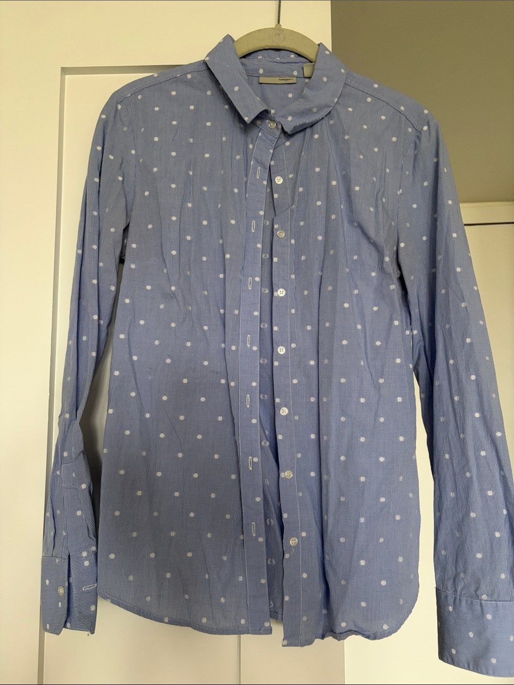 Halogen Blue Polka Dot Women’s Button-Down Shirt (S)